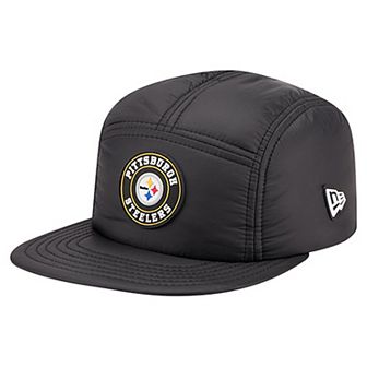 Men's New Era Black Pittsburgh Steelers Quilted Camper Adjustable Hat