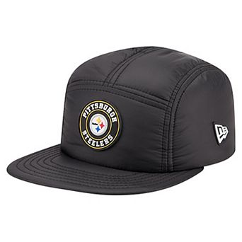 Men's New Era Black Pittsburgh Steelers Quilted Camper Adjustable Hat