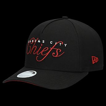 Women's New Era Black Kansas City Chiefs Metallic 9FORTY M-Crown A-Frame Adjustable Hat