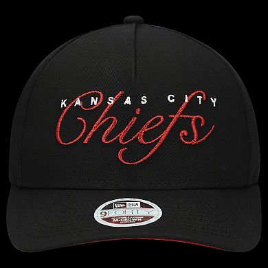 Women's New Era Black Kansas City Chiefs Metallic 9FORTY M-Crown A-Frame Adjustable Hat