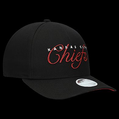 Women's New Era Black Kansas City Chiefs Metallic 9FORTY M-Crown A-Frame Adjustable Hat