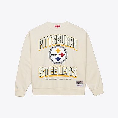 Women's Mitchell & Ness Cream Pittsburgh Steelers Tonal Arch Sweatshirt