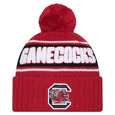 Men's New Era Garnet South Carolina Gamecocks Bold Cuffed Knit Hat with Pom