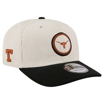 Men's New Era Cream/Black Texas Longhorns Loyal Corduroy 9SEVENTY Adjustable Hat