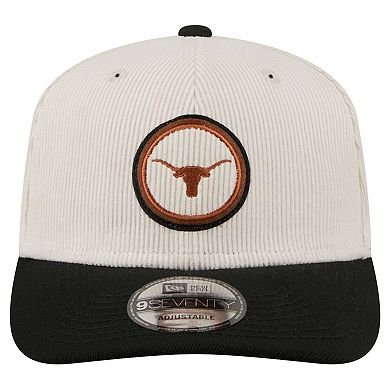 Men's New Era Cream/Black Texas Longhorns Loyal Corduroy 9SEVENTY Adjustable Hat