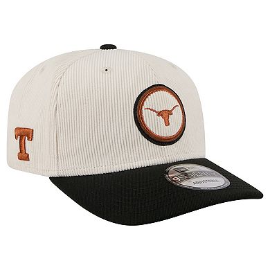 Men's New Era Cream/Black Texas Longhorns Loyal Corduroy 9SEVENTY Adjustable Hat