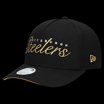 Women's New Era Black Pittsburgh Steelers Metallic 9FORTY M-Crown A-Frame Adjustable Hat