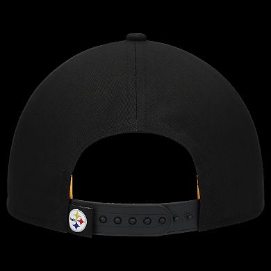 Women's New Era Black Pittsburgh Steelers Metallic 9FORTY M-Crown A-Frame Adjustable Hat