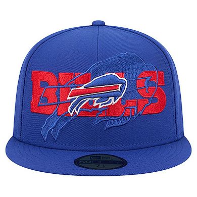 Men's New Era Royal Buffalo Bills Overlap Wordmark 59FIFTY Fitted Hat