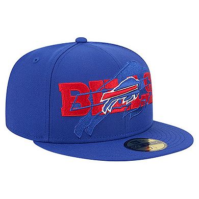 Men's New Era Royal Buffalo Bills Overlap Wordmark 59FIFTY Fitted Hat