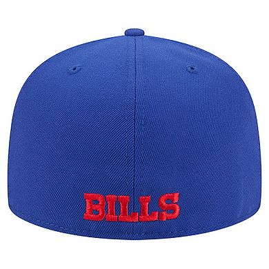 Men's New Era Royal Buffalo Bills Overlap Wordmark 59FIFTY Fitted Hat