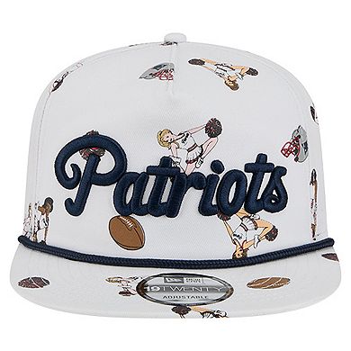 Men's New Era White New England Patriots Team Cheer 19TWENTY Adjustable Hat
