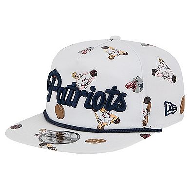 Men's New Era White New England Patriots Team Cheer 19TWENTY Adjustable Hat