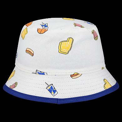 Men's New Era White Golden State Warriors Team Cheer Reversible Bucket Hat