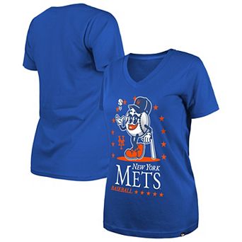 Women's New Era Royal New York Mets Little Miss 2 V-Neck T-Shirt