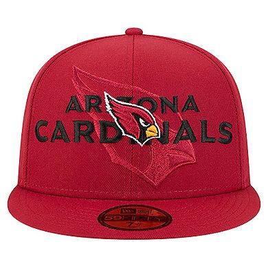 Men's New Era Cardinal Arizona Cardinals Overlap Wordmark 59FIFTY Fitted Hat