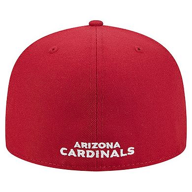 Men's New Era Cardinal Arizona Cardinals Overlap Wordmark 59FIFTY Fitted Hat