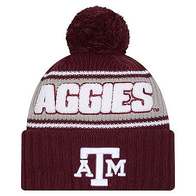 Men's New Era Maroon Texas A&M Aggies Bold Cuffed Knit Hat with Pom