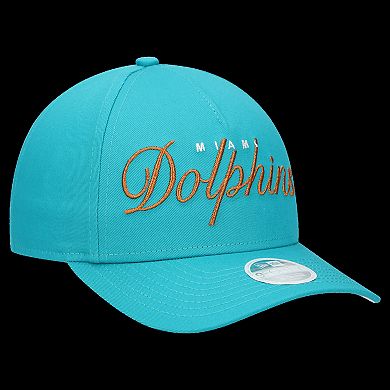 Women's New Era Aqua Miami Dolphins Metallic 9FORTY M-Crown A-Frame Adjustable Hat