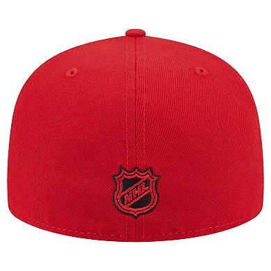 Men's New Era Red New Jersey Devils Oversized Vintage Arch 59Fifty Fitted Hat