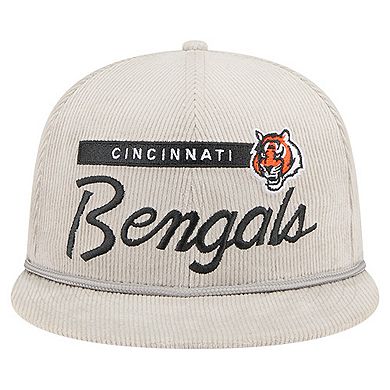 Men's New Era Gray Cincinnati Bengals Cord Rope Corduroy 9FIFTY Snapback Hat