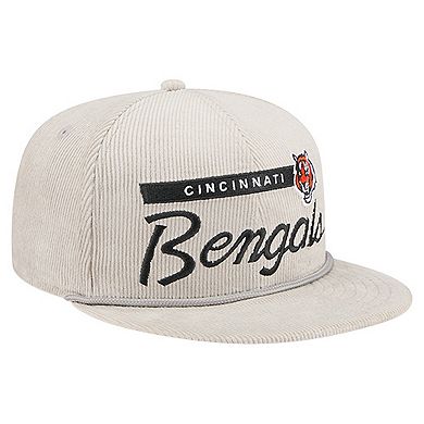 Men's New Era Gray Cincinnati Bengals Cord Rope Corduroy 9FIFTY Snapback Hat