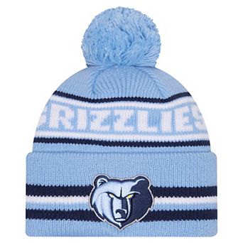 Men's New Era Light Blue Memphis Grizzlies Classic Cuffed Knit Hat with Pom