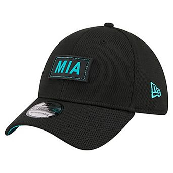 Men's New Era Black Miami Dolphins Scoreboard 39THIRTY Flex Hat