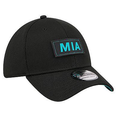 Men's New Era Black Miami Dolphins Scoreboard 39THIRTY Flex Hat