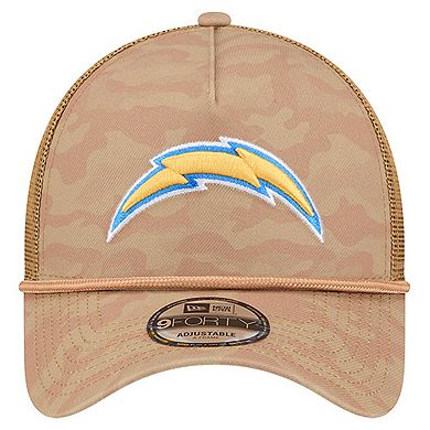Men's New Era Tan Los Angeles Chargers Wheat Camo 9FORTY Adjustable Hat