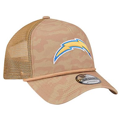 Men's New Era Tan Los Angeles Chargers Wheat Camo 9FORTY Adjustable Hat