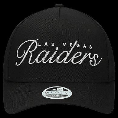 Women's New Era Black Las Vegas Raiders Metallic 9FORTY M-Crown A-Frame Adjustable Hat