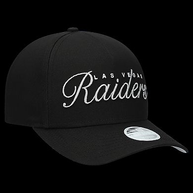 Women's New Era Black Las Vegas Raiders Metallic 9FORTY M-Crown A-Frame Adjustable Hat