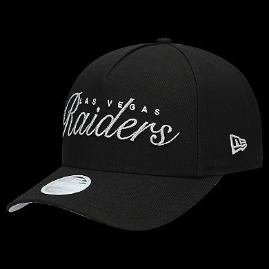 Women's New Era Black Las Vegas Raiders Metallic 9FORTY M-Crown A-Frame Adjustable Hat