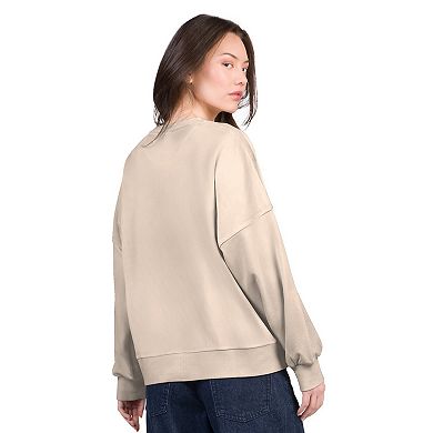 Women's G-III 4Her by Carl Banks Sand Atlanta Braves Oversized Vet II Sweatshirt