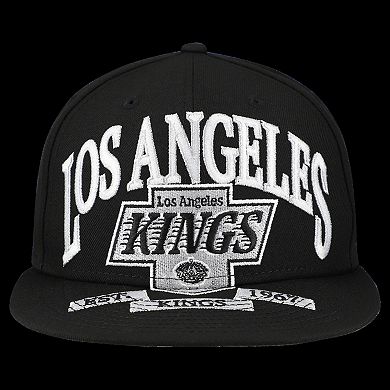 Men's New Era Black Los Angeles Kings Oversized Vintage Arch 59Fifty Fitted Hat