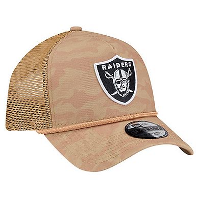 Men's New Era Tan Las Vegas Raiders Wheat Camo 9FORTY Adjustable Hat
