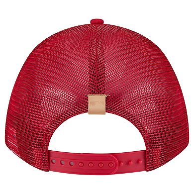 Men's New Era Stone/Red Philadelphia Phillies Text A-Frame Trucker 9FORTY Hat