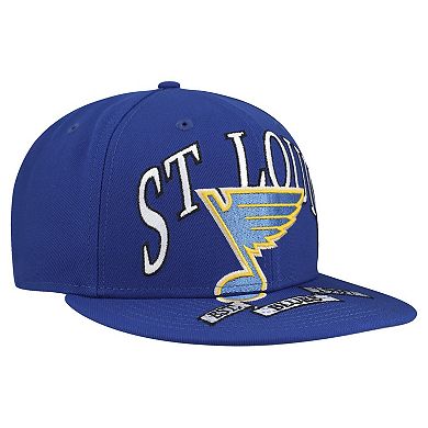 Men's New Era Blue St. Louis Blues Oversized Vintage Arch 59Fifty Fitted Hat