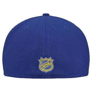 Men's New Era Blue St. Louis Blues Oversized Vintage Arch 59Fifty Fitted Hat