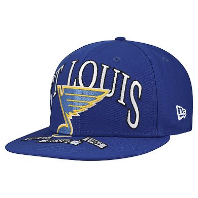 Men's New Era Blue St. Louis Blues Oversized Vintage Arch 59Fifty Fitted Hat