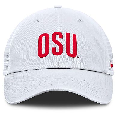 Men's Nike White Ohio State Buckeyes Club Campus Trucker Adjustable Hat
