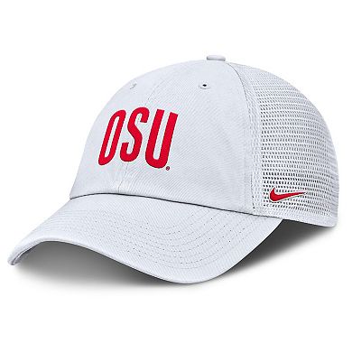Men's Nike White Ohio State Buckeyes Club Campus Trucker Adjustable Hat