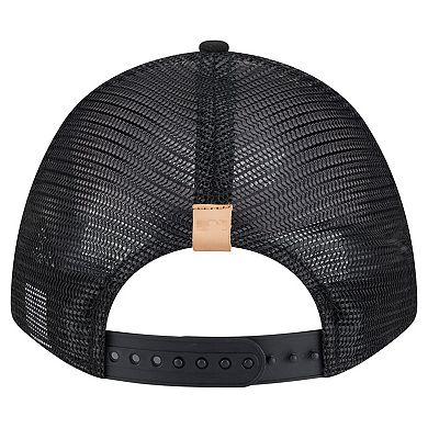 Men's New Era Stone/Black San Francisco Giants Text A-Frame Trucker 9FORTY Hat