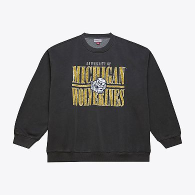 Men's Mitchell & Ness Charcoal Michigan Wolverines Downtown Fleece Sweatshirt