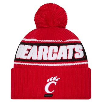 Men's New Era Red Cincinnati Bearcats Bold Cuffed Knit Hat with Pom