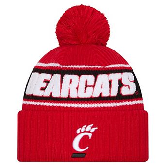 Men's New Era Red Cincinnati Bearcats Bold Cuffed Knit Hat with Pom