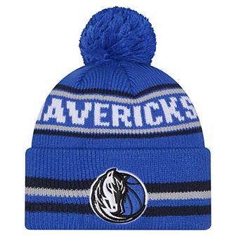 Men's New Era Blue Dallas Mavericks Classic Cuffed Knit Hat with Pom