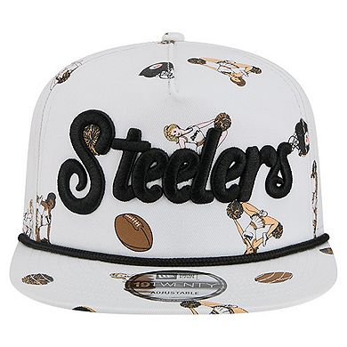 Men's New Era White Pittsburgh Steelers Team Cheer 19TWENTY Adjustable Hat