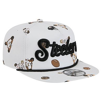 Men's New Era White Pittsburgh Steelers Team Cheer 19TWENTY Adjustable Hat